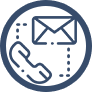 icon depicts email addresses and telephone numbers